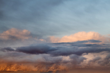 Cumulus clouds in the blue sky