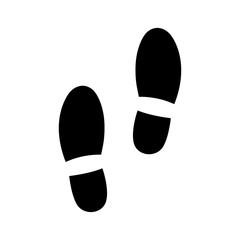 Shoe print icon. Vector illustration foot symbol on white background.