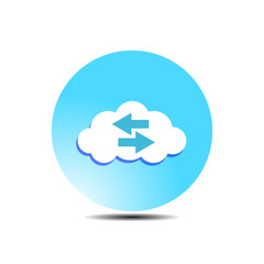Blue cloud download icon for seo with gradient