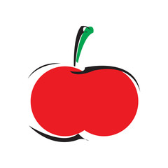 Red apple - vector illustration isolated on a white in EPS10