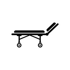 Hospital bed icon. Vector illustration of a medical bed.
