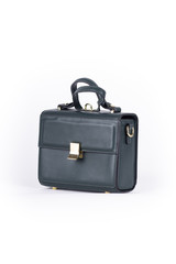 leather elegant women bag. Fashionable female handbag, isolated