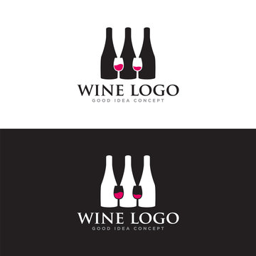 Wine And Bar Logo Design Vector