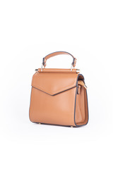 leather elegant women bag. Fashionable female handbag, isolated
