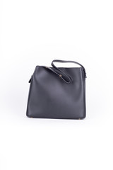 leather elegant women bag. Fashionable female handbag, isolated