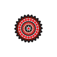 Aboriginal art dots painting icon logo design template