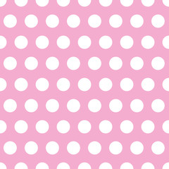 Seamless Pink and black dots repeat pattern print background.