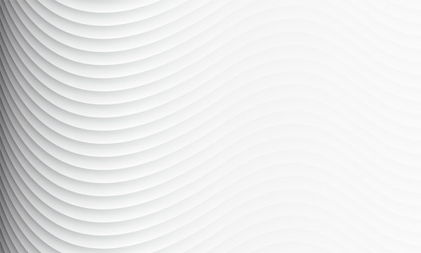Abstract white paper wave curve line shadow pattern background texture vector illustration. © patthana