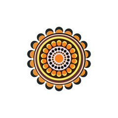 Aboriginal art dots painting icon logo design template