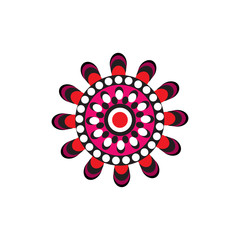 Aboriginal art dots painting icon logo design template