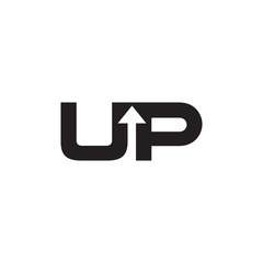 Up text logo icon design template