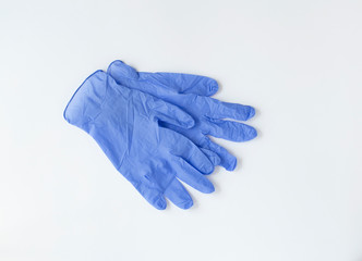 Protective blue rubber medicine gloves