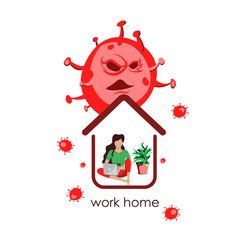 Freelancer Stay home izolation work from home flu