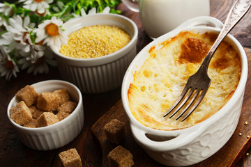 Homemade millet casserole