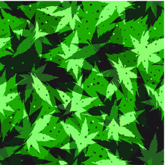 Fototapeta na wymiar Marijuana seamless vector pattern. Cannabis leafs - background. 