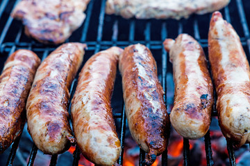 original Thuringian Sausage on the grill