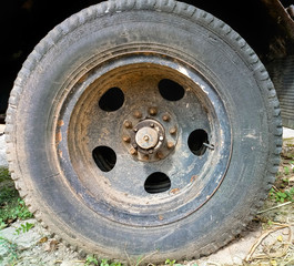 old truck wheel
