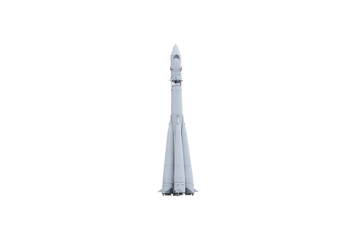 Soviet space rocket on a white background