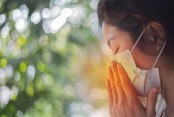 Woman wearing Surgical Procedure Face Masks