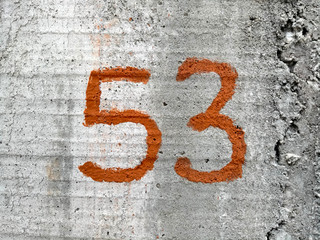 number fifty three on wall