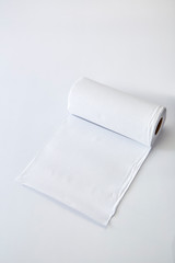 Toilet paper roll on white, Hygienic