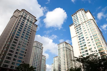 Foto op Plexiglas High-rise apartment viewed from below.  © photo_HYANG