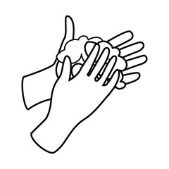 soap coronavirus object line icon