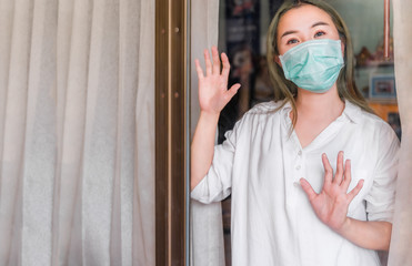 Stay at home. Corona virus or Covid-19 concept.