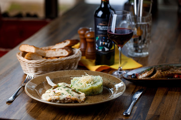 lamb chops and wine