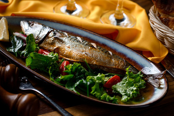 grilled fish with vegetables