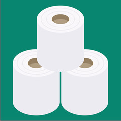 アイソメトリック　トイレットペーパー　ベクターイラスト
