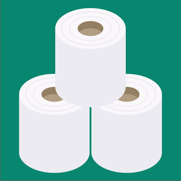 アイソメトリック　トイレットペーパー　ベクターイラスト