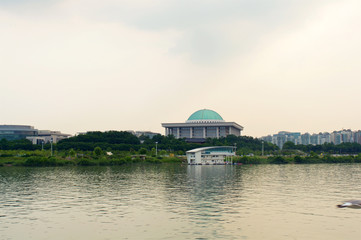 National assembly in Seoul in the evening