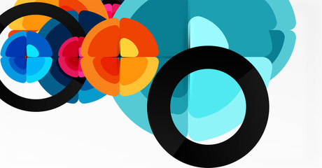 Fototapeta premium Abstract background, trendy color circles geometrical composition. Vector Illustration For Wallpaper, Banner, Background, Card, Book Illustration, landing page