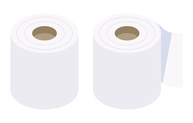 アイソメトリック　トイレットペーパー　イラスト