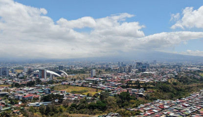 Fototapeta na wymiar Aerial view of La Sabana Park and Costa Rica National Stadium