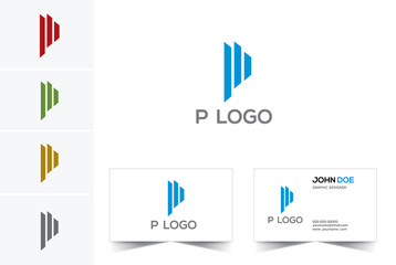 P logo vector Design and Business card