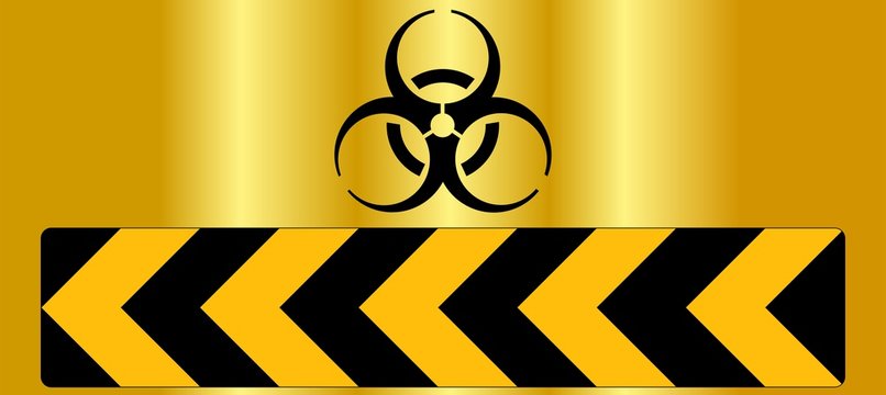 Biohazard symbol in marked stress due to.