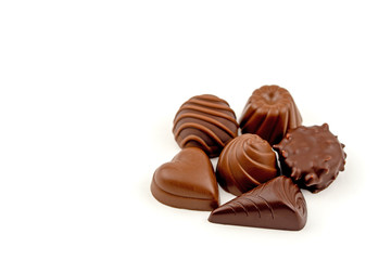 Chocolate Candies on White Background