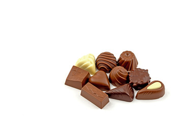 Chocolate Candies on White Background