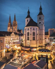 Foto op Canvas Kerstmarkt Regensburg © Thomas