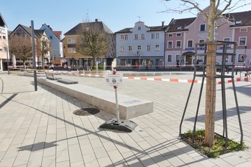 Treuchtlingen - Wallmüllerplatz - Absperrung wegen Corona