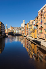 Girona City River View In Spain
