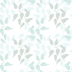 Seamless Pattern with Leaves. Hand Drawn Illustration.