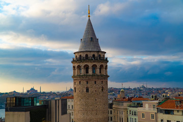Fototapeta premium around the goldenhorn with the historic galata tower
