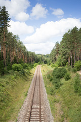 Obraz premium Tory kolejowe, prosta droga Polska