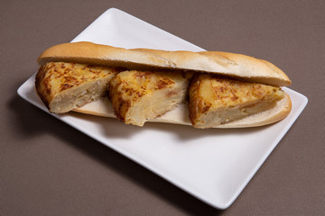 Sandwich with tortilla de patata