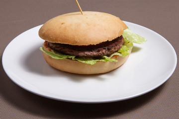 Delicious meaty fast food burger