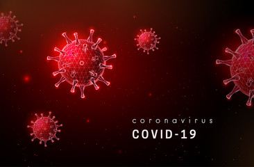 Coronavirus. Covid-19 virus. Low poly style design.