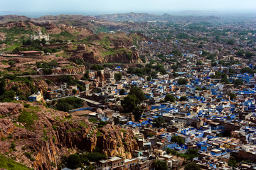 Naklejka premium Jodhpur, aerial view of the city